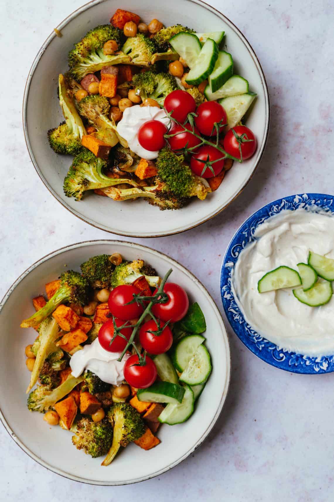 bakplaat zoete aardappel broccoli