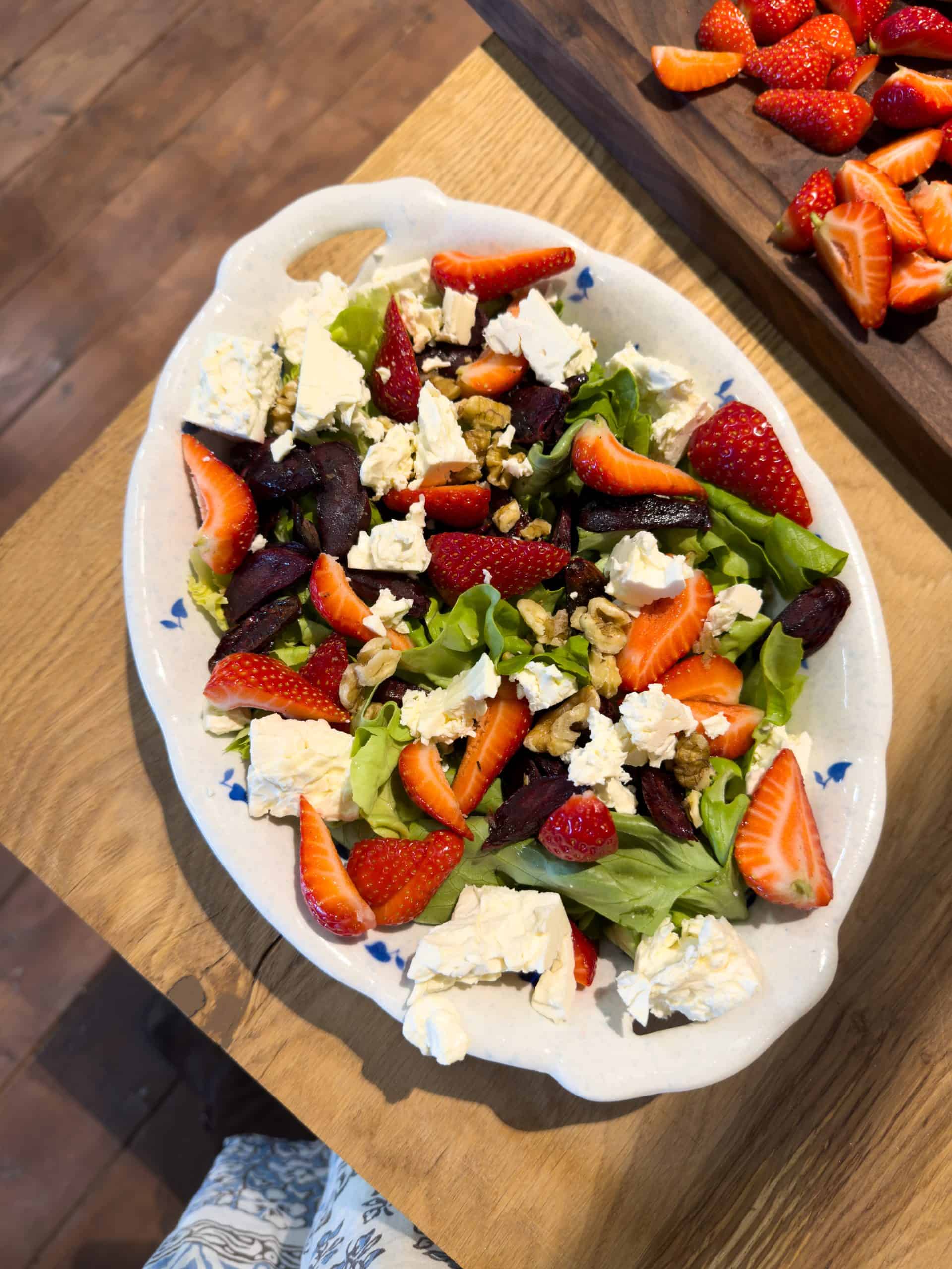 salade biet aardbei feta